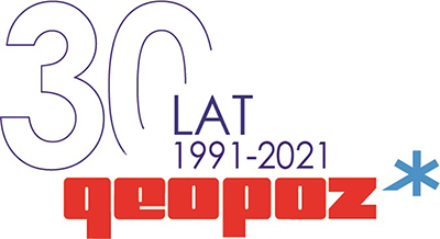 Logo jubileuszowe ZGiKM GEOPOZ